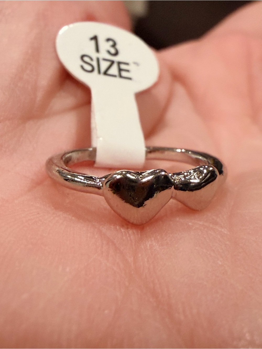 Silver Heart Duo pinky Ring
